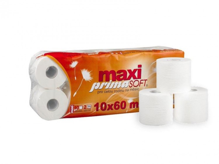 TP Prima 60m 2vr 100% Celulóza TP Prima 60m 2vr 100% Celulóza - Papírová hygiena Toaletní papír 2 vrstvý